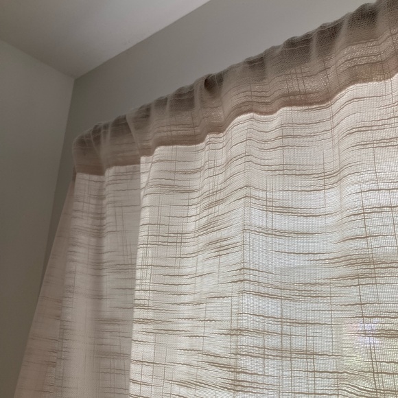 Linen Texture Beige Curtain Panels - Picture 3 of 4